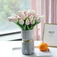 thumbnail image 4 of Pink Fake Tulips Artificial Flowers - 24 Pcs Artificial Pink Tulips Faux Flowers with Stems for Home Wedding Hotel Office Centerpiece Decor, 4 of 4