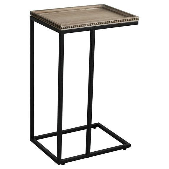 Open Box COZAYH C End Table, Accent Furniture w/Beaded Edge Tray Top, Black
