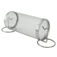 thumbnail image 1 of Stainless Steel BBQ Net Tube Rolling Grilling Basket for Outdoor Barbecue Camping, Quick Rotation, Enhanced Flavor, Easy to Clean, Convenient to Use with Fork Hook, 1 of 8