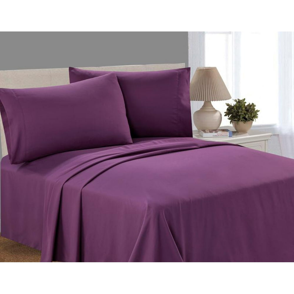 Mainstays Microfiber Sheet Set, King, Purple