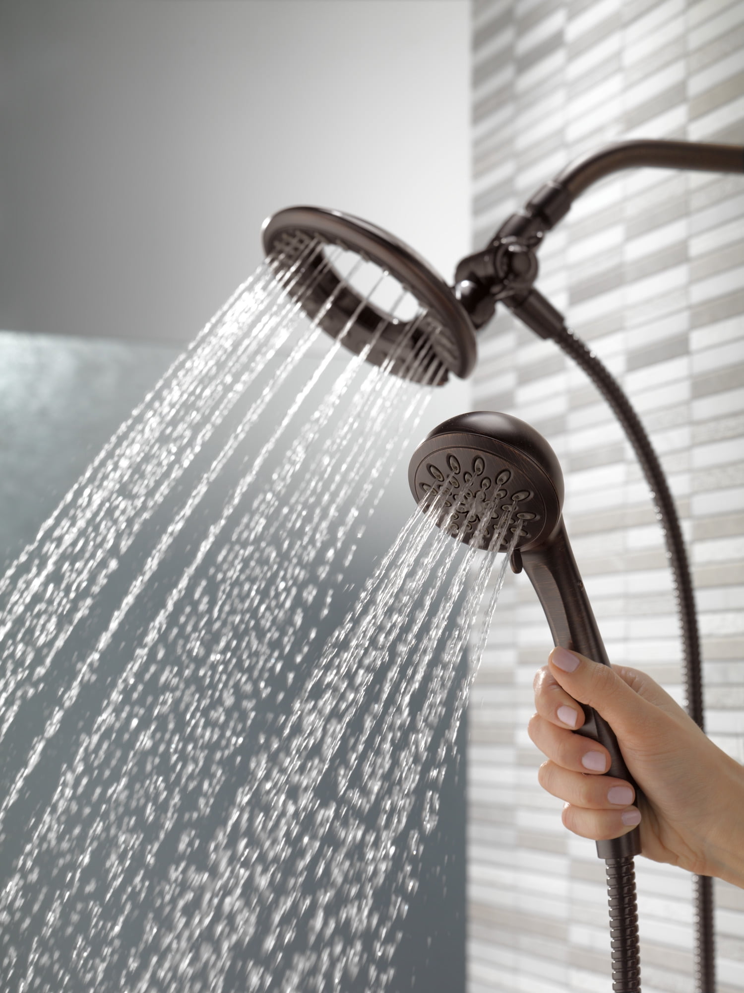 Delta Universal Showering Components In2ition® 4-Setting Two-in-One Shower in Venetian Bronze 58065-RB