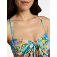thumbnail image 4 of No Boundaries Postcard Printed Tie Front Bikini Top, Women’s, 4 of 5