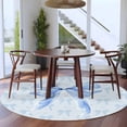 thumbnail image 3 of Large Round Rug 8Ft Washable Non-Slip, Cute Bow Circle Area Rugs for Living Room Bedroom, Blue Bowknot Minimalist Solid Color Indoor Floor Mats Carpet Runner for Home Decor, 3 of 8