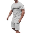 thumbnail image 1 of OJinShaWanO Fall Jacket 2025 Men's Set Fun Letters and Pumpkin Print Sport Casual Short Sleeve and Shorts Set 2 Pieces, 1 of 3