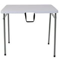 thumbnail image 2 of 34'' Square Bi-Fold Granite White Plastic Folding Table with Carrying Handle, 2 of 5