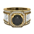 thumbnail image 4 of Large Black Diamond Engagement Ring 18K Gold Halo Rings for women 7.30 mm 6.35 carat (G,VS1), 4 of 5