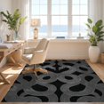 thumbnail image 3 of Design&I 9'x12' Washable Area Rug Round Dual Snake Serpent Facing Inward Snakes Minimalist Print for Dining Room, Basement, Large Office, Snag-Free, 3 of 7