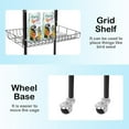 thumbnail image 7 of NiamVelo 64-inch Metal Bird Cage with Rolling Stand & Bottom Tray, Pet Storage Shelf Parrot Cage with Open Play Top for Lovebirds & Parakeets, Black, 7 of 7