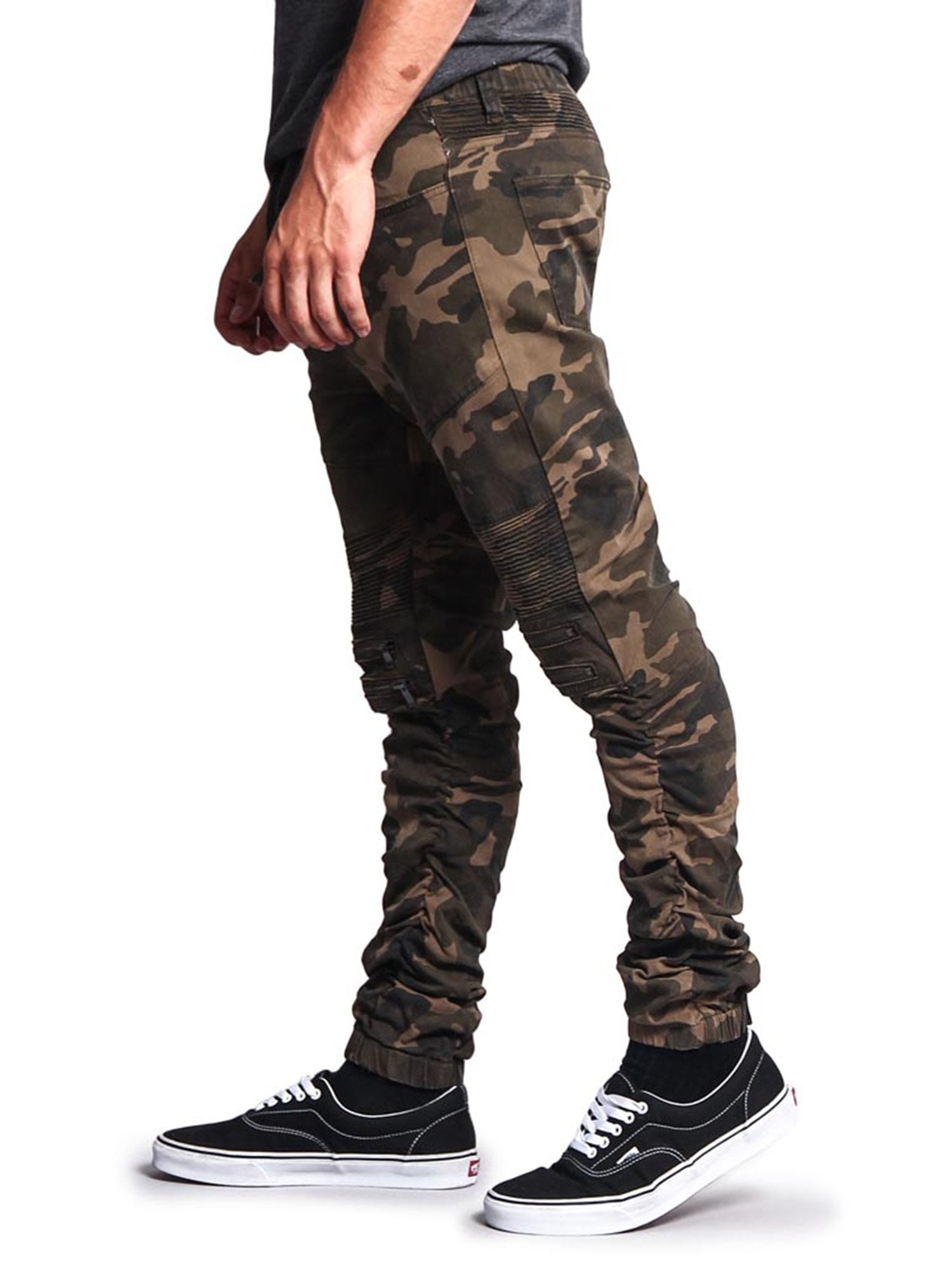 Victorious Men's Scrunch Stacked Biker Twill Jogger Pants