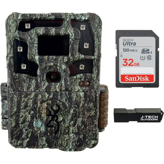 Browning Strike Force Pro X 1080 Trail Game Camera Bundle Includes 32GB Memory Card and J-TECH Card Reader (24MP) | BTC5PX1080