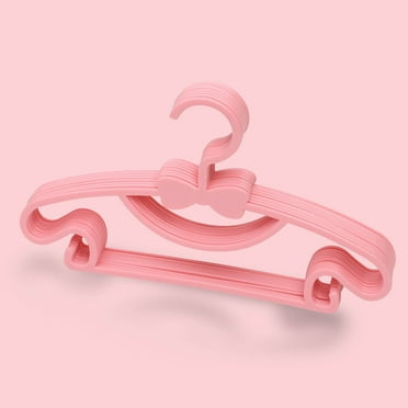 KQJQS 10Pcs Children Kids Plastic Coloured Coat Hangers Bow Clothes Hanger Kids Children