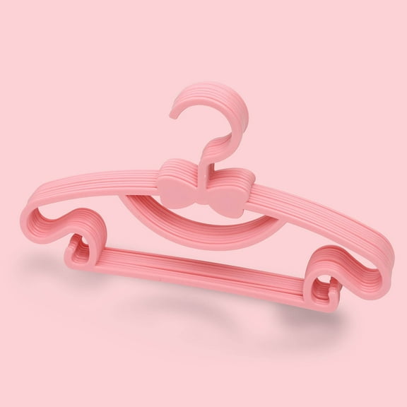 10 Pcs Children's Hangers Coat Hangers Kid Hangers Clothes Hanging Racks Children's Bow Hangers Newborn Baby Windproof Hanging (Pink)