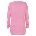 thumbnail image 4 of Womens Valentine Sweater Solid Color Crewneck Knit Sweater Heart Elbow Patches Long Sleeve Soft Pullover Jumper Top Fall Winter Pink XXL, 4 of 9