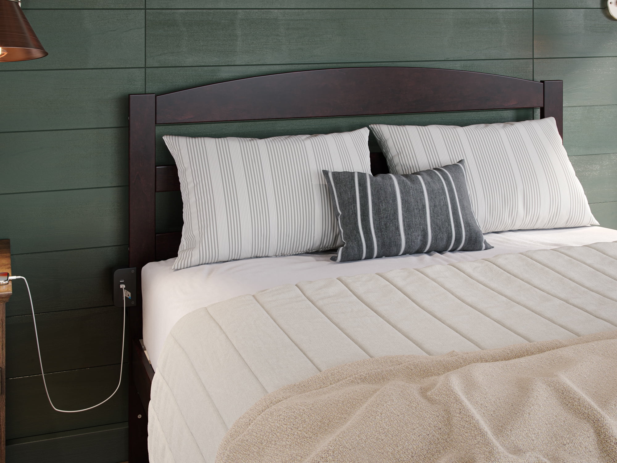 AFI Warren 14" Queen Wood Platform Bed Frame with Set of 2 Storage Drawers, Espresso