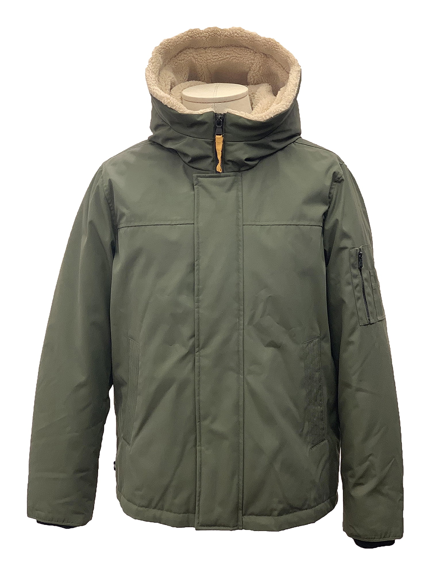 IZOD Men's Hooded Sherpa Trimmed Bomber Jacket - Walmart.com