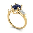 thumbnail image 2 of Clara Pucci 14K Yellow Gold 2.5ct BlueSapphire Three-Stone Ring for Women, 2 of 7