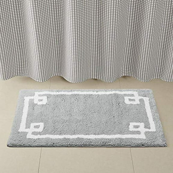 Madison Park Evan High Pile Cotton Tufted Bath Rug, 24x40" - Grey