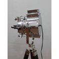 thumbnail image 4 of Designer Collectable Chrome Steel Spot Light With Black Wooden Tripod Low Floor Lamp Stand, 4 of 4