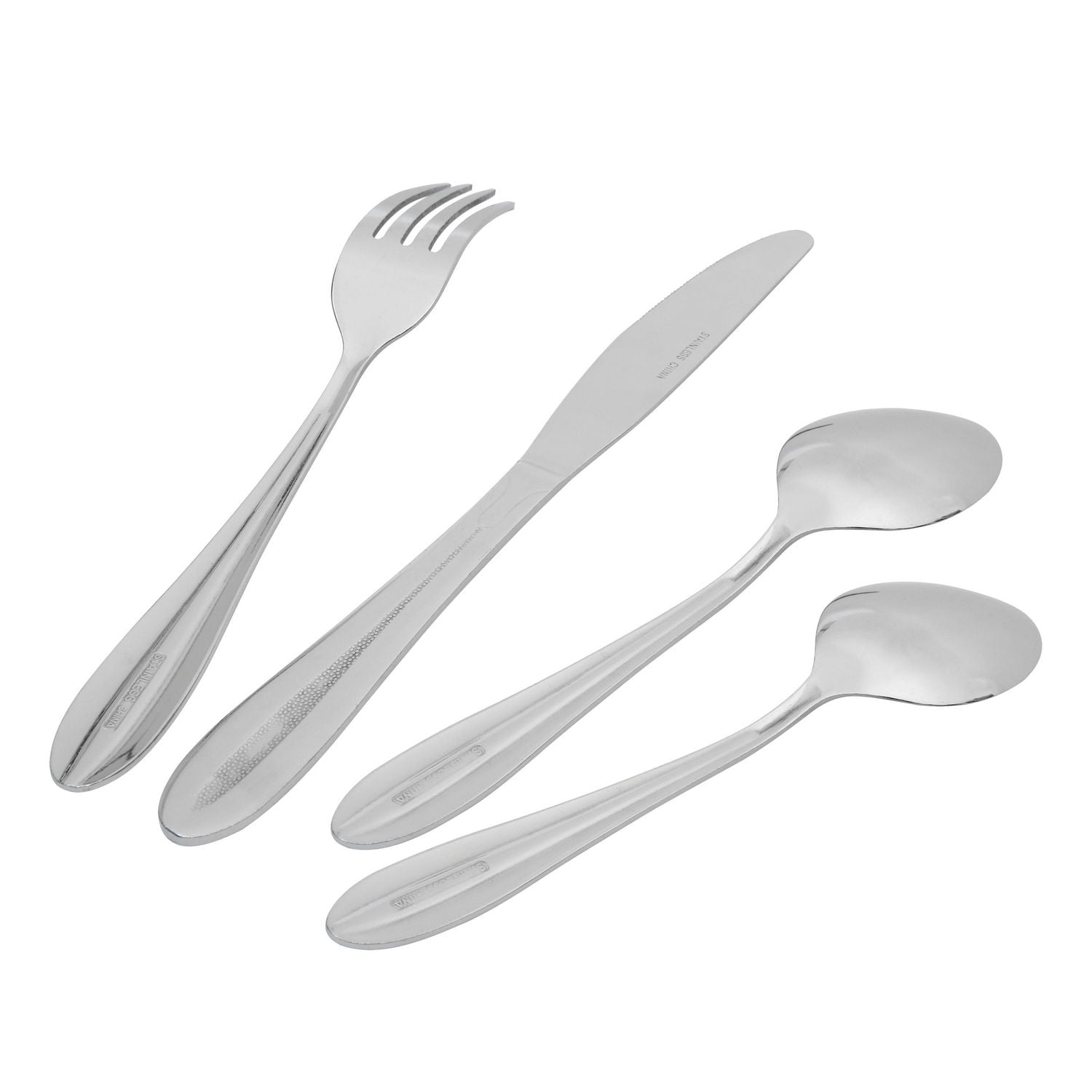 Mainstays Layton 16-Piece Stainless Steel Flatware Set Silver
