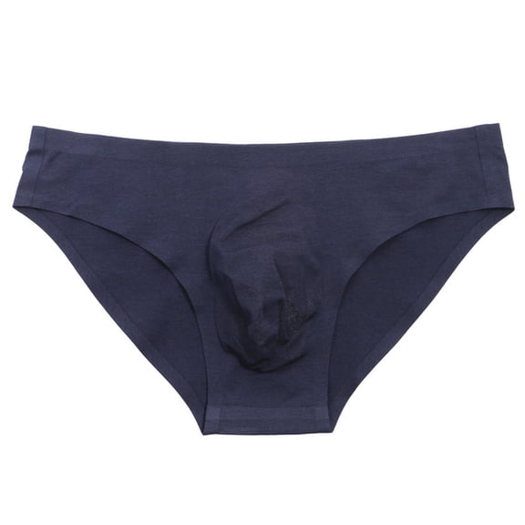 Luvior Men’s Low Rise Pouch Briefs – Solid Color Seamless Invisible Underwear, Contour Support Navy XL