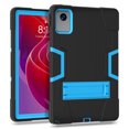 thumbnail image 2 of ELEHOLD Case for Lenovo Tab M11 11inch TB330FU TB330XU 2024,Heavy Duty Hard PC Silicone Case Hidden Kickstand Anti-Scratch Shockproof Cover for Kids Men Women,Black+Blue, 2 of 7