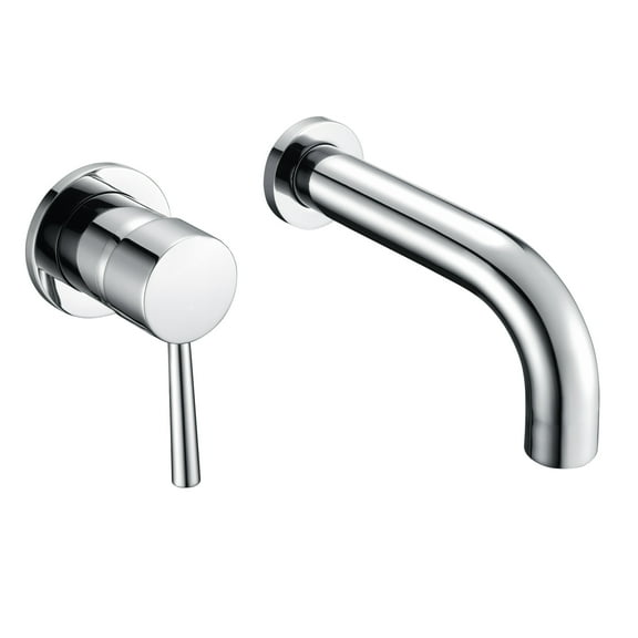 SUMERAIN Wall Mount Tub Faucet Left-Handed Handle Bathtub Faucet Set, Chrome
