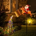 thumbnail image 4 of FeiBiQiuBi Christmas Solar Kettle Light, 2D Santa Reindeer Sleigh Colored Watering Can Lamp, Ground-Mounted Outdoor Garden Decor for Pathway Yard Patio, 4 of 6