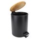 thumbnail image 5 of Bote De Basura De Cocina, Cubo De Basura Redondo De Cierre Suave Con Tapa De Bambú Para Uso Doméstico, Baño, Cocina, Interior Negro, 5 of 7