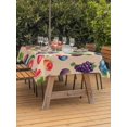 thumbnail image 3 of Outdoor Tablecloth with Umbrella Hole for Patio/Picnic/Party/Camping, Summer Fruits Waterproof Table Cloth Rectangle Table Cover Washable, Watermelon Berry Lemon Botanical Beige (52"x 70"), 3 of 8