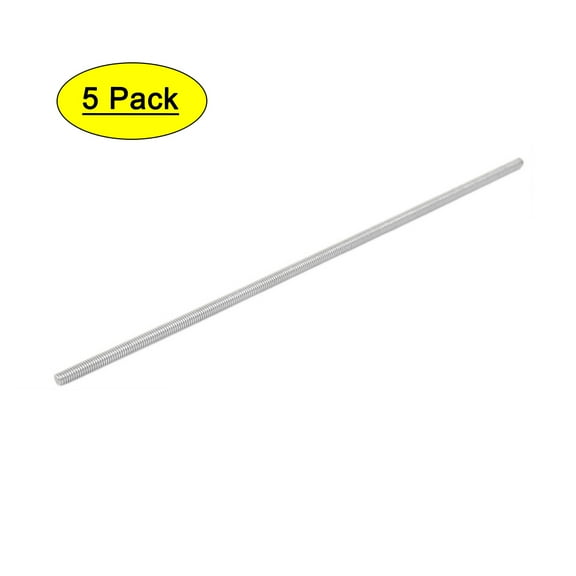 M4 x 180mm 0.7mm Pitch 304 Stainless Steel Fully Threaded Rods Silver Tone 5Pcs
