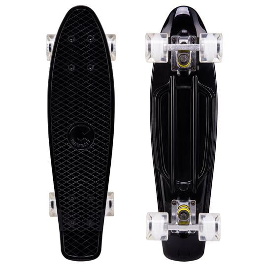 Cal 7 Complete Mini Cruiser Skateboard, 22 Inch Plastic in Retro Design (Onyx)