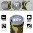 thumbnail image 4 of Camouflage 20 Oz Stainless Steel Skinny Tumbler – Vacuum Insulated Slim Travel Cup with Lid & Stainless Steel Straw, 360° Full Wrap Printed Tumbler for Home, Office & Outdoor Use, 4 of 6