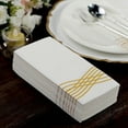 thumbnail image 3 of BalsaCircle 20 White Gold Metallic Wave Design Airlaid Paper Napkins Party Events Decorations Supplies, 3 of 8