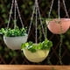 thumbnail image 3 of Bewildely Maceta colgante, cesta para colgar plantas y flores, mano de obra fina, accesorios para el hogar, decoraciones, cestas de orquídeas para Patio Jardín y Patio Rosa Bewildely HA080158-03B, 3 of 6