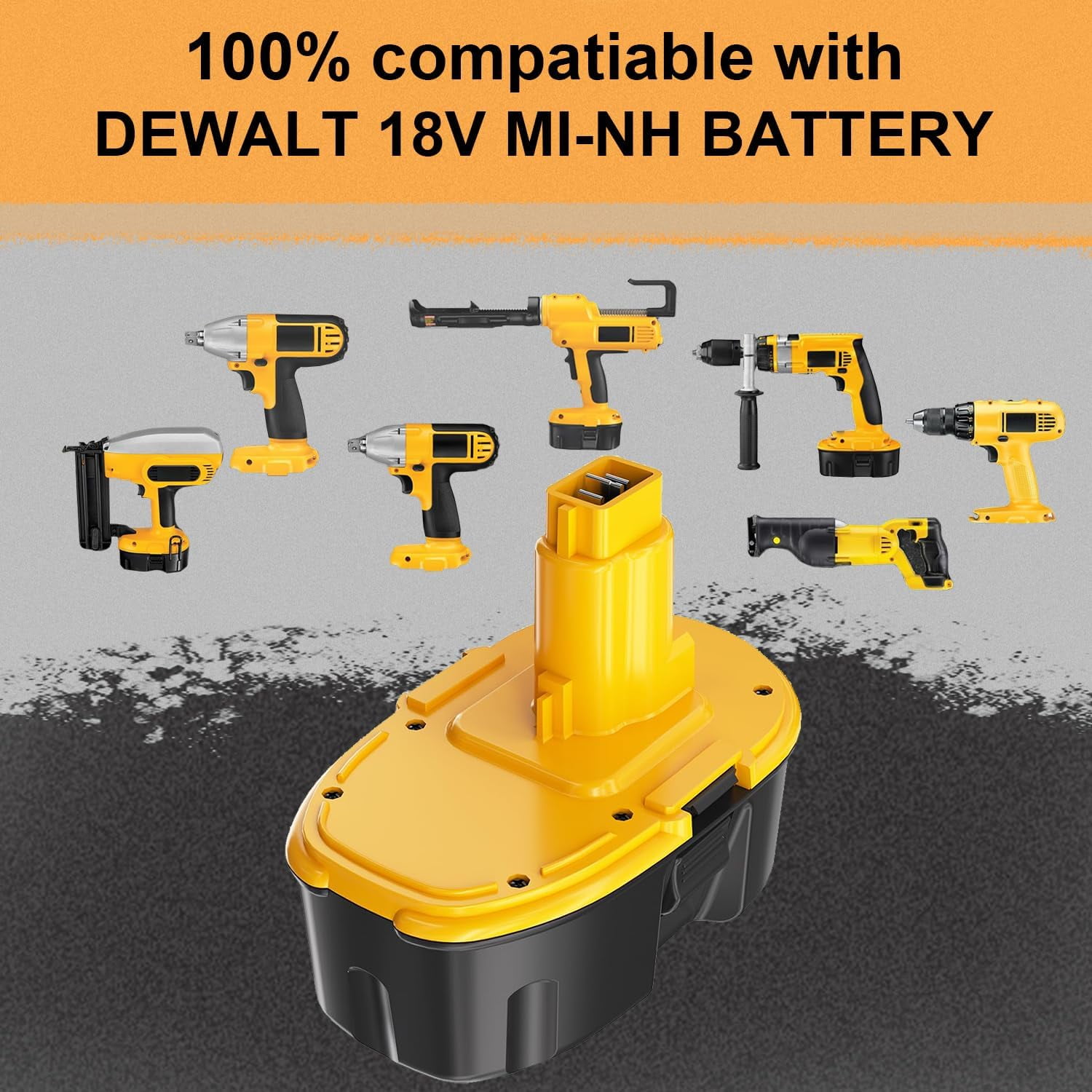 4Pack Replacement for Dewalt 18V Battery NiMH Compatible with Dewalt 18 Volt Battery DC9098 DC9096 DC9099 DC970 DW9095 DW9096 DW9098 DW9099 DE9039 DE9095 DE9096 Cordless Tools