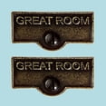 thumbnail image 2 of 2 Switch Plate Tags GREAT ROOM Name Signs Labels Cast Brass Traditional Engraved Wall Light Switch Cover Labels | Renovators Supply, 2 of 2