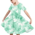thumbnail image 5 of Girls Dress Summer Skater T-Shirt Dress Tie Dye Casual Short Sleeve Flowy Dress for Kids 4-14 Years, 5 of 6