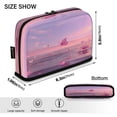 thumbnail image 3 of Standing Pencil Case with Base Large Capacity Stationery Pouch Pen Bag with Zipper for Women Men Pink Butterflies Flying, 3 of 7