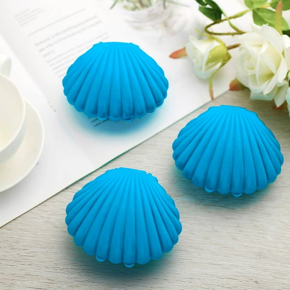 Efavormart 12 Pack | 3.5" Blue Fillable Seashell Favor Boxes, Favor Jars For Beach Wedding Baby Shower Party Favor Holders