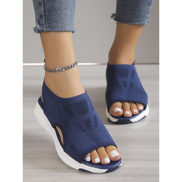 Women's Fashionable Knitted Sports Sandals With Ventilation And Breathability For Summer Outdoor Activities