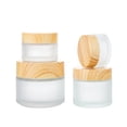 thumbnail image 3 of Botella de crema con tapa de grano de madera, botella de crema, botella de vidrio esmerilado para cosméticos, botella de crema de 30 g y 50 g, 3 of 5