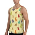 thumbnail image 2 of Xecao Colorful Rabbit Men's Tank Top Workout Quick Dry Sleeveless Gym Jogging Muscle Shirts Summer Swim Beach Tops, 2 of 9