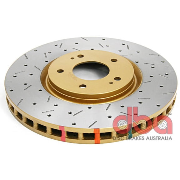 DBA 03-05 Evo 8/9 Front Drilled & Slotted 4000 Series Rotor Fits select: 2005-2006 MITSUBISHI LANCER EVOLUTION