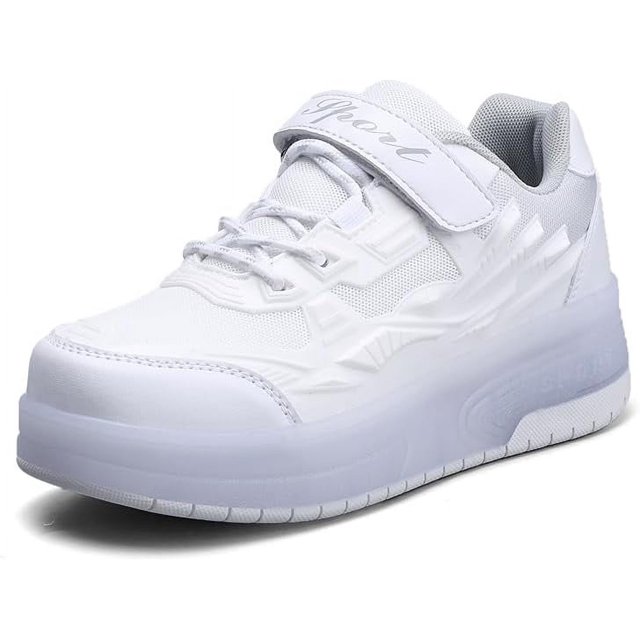 QOEUCME Zapatos con luz LED para principiantes con ruedas, patines para niños, patines brillantes, zapatos de skate, zapatos luminosos al aire libre para fiesta, cumpleaños, Navidad, el mejor regalo