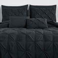 thumbnail image 3 of Chezmoi Collection 10-Piece Bed in a Bag Comforter Set, Pintuck Design, All Season Soft Microfiber Bedding with Sheets, Pillow Shams & Decorative Pillow, Black, California King, 3 of 9