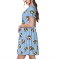 thumbnail image 2 of Easygdp Terrier para Vestido Transpirable de Mujer, Vestido Suelto de Manga Corta con Pliegues y Bolsillos para el Verano, 2 of 6
