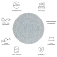 thumbnail image 6 of SAFAVIEH Courtyard Josiah Floral Medallion Indoor/Outdoor Area Rug, 6'7" x 6'7" Round, Light Grey/Aqua, 6 of 10