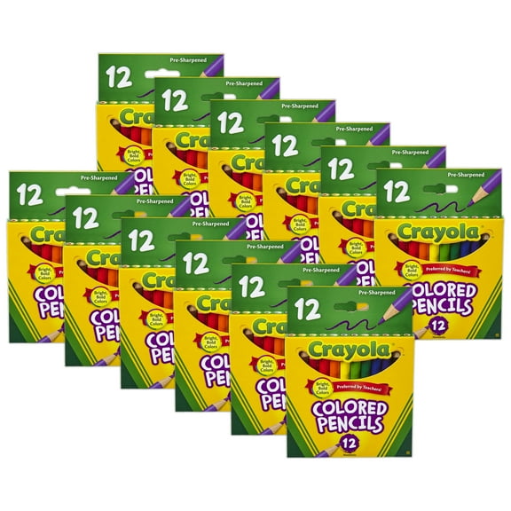 Crayola Short Colored Pencils, 12 Per Pack, 12 Packs