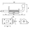 thumbnail image 3 of 2 Pcs Door Bolt,Shed Door Lock,Galvanized:10x128mm,Rubber Grip Weatherproof,Hanging Sliding Doors Gates, 3 of 5