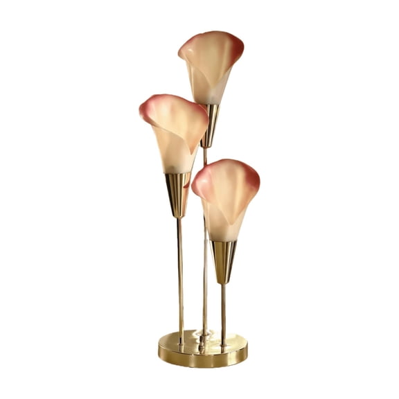 Flower Blown Glass Accent Table Lamp for Living Room Bedroom Decoration